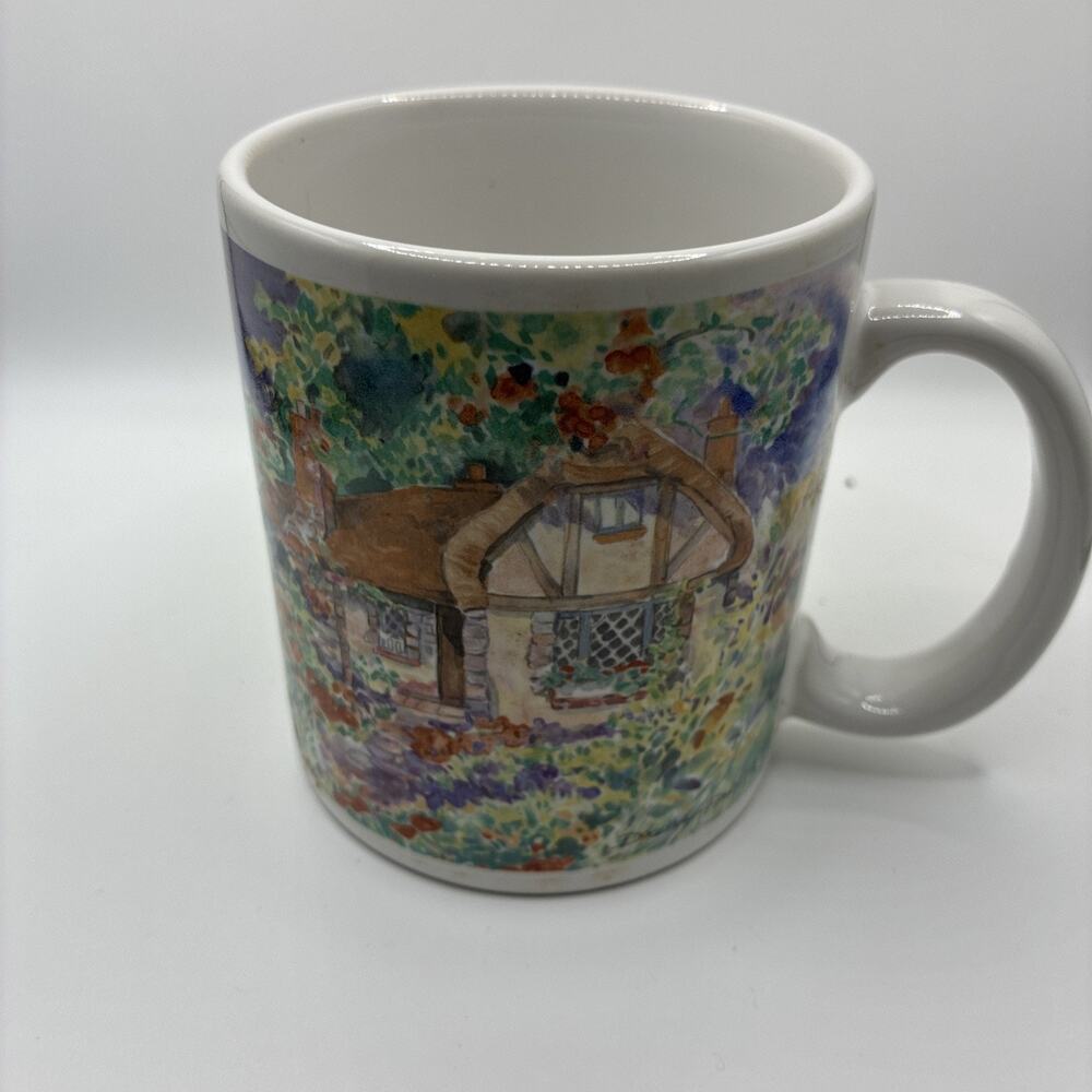 Vintage Vandor Dawna Barton English Country Garden Cottage Coffee Cup ~ Japan